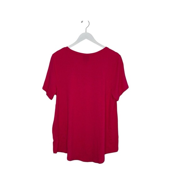 Jm Collection Women's Solid Pink Fireball Top Plus Size 1X NWT - Picture 2 of 3